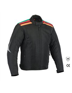Chaqueta de verano con protecciones negro con colores en hombro