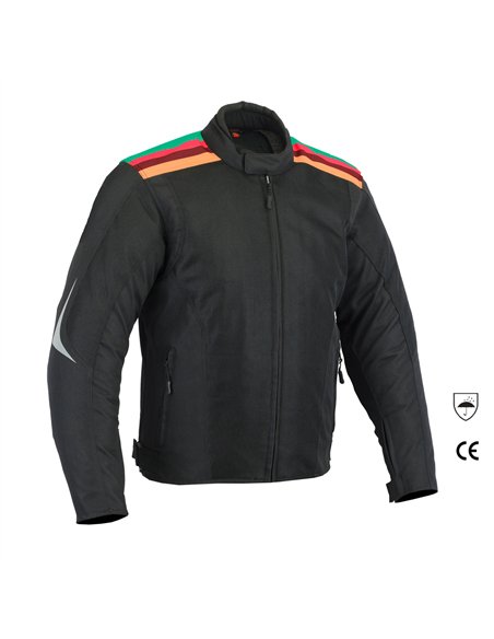 Chaqueta de verano con protecciones negro con colores en hombro Chaqueta de verano con protecciones negro con colores en hombro