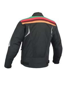 Chaqueta de verano con protecciones negro con colores en hombro 2